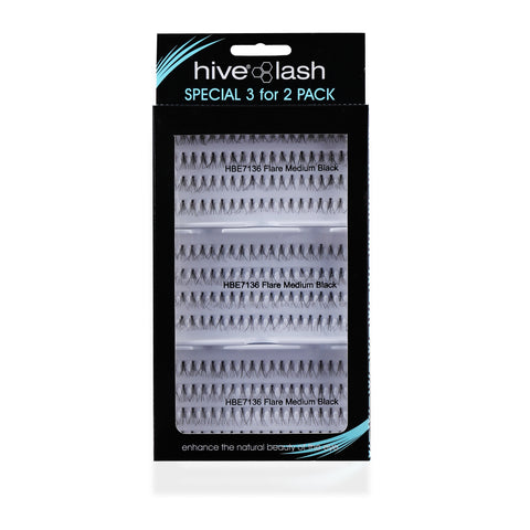 Hive Black Individual Flare Lashes (76 x 3)